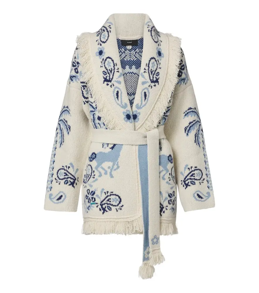 Alanui Island Roots Foulard wool, cashmere, and cotton cardigan