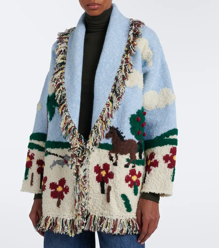 Alanui Casa intarsia wool-blend cardigan | Thumbnail 6 Alanui Casa intarsia wool-blend cardigan | Thumbnail 6
