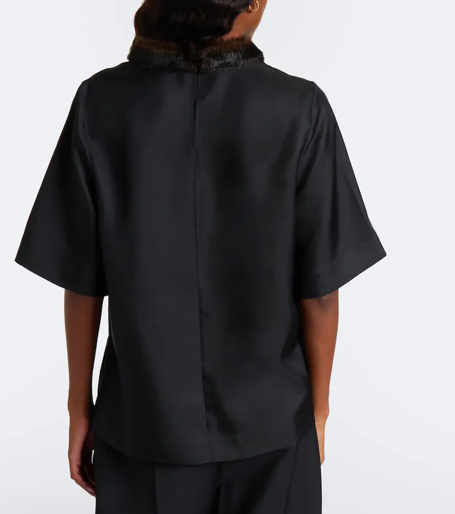Loulou de Saison Dana silk twill top | Thumbnail 4 Loulou de Saison Dana silk twill top | Thumbnail 4
