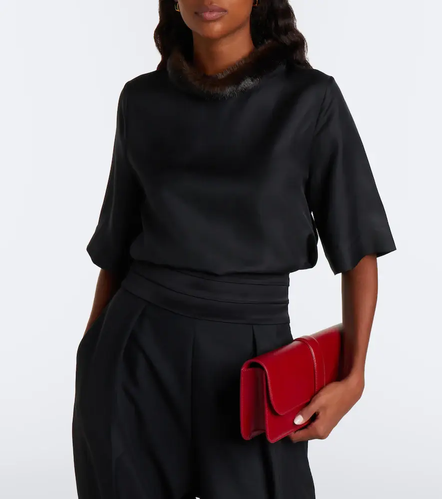 Loulou de Saison Dana silk twill top | Thumbnail 5 Loulou de Saison Dana silk twill top | Thumbnail 5