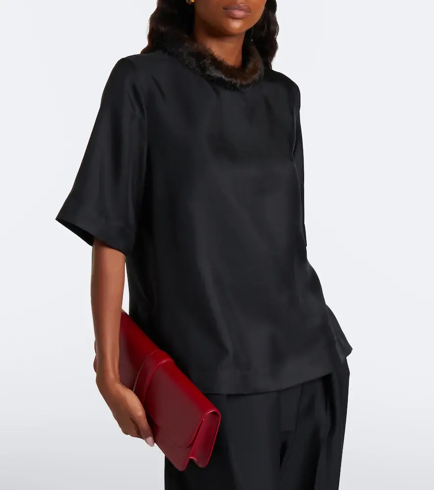Loulou de Saison Dana silk twill top | Thumbnail 7 Loulou de Saison Dana silk twill top | Thumbnail 7