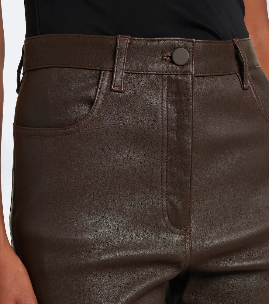 Joseph Duke cropped leather straight pants | Thumbnail 3