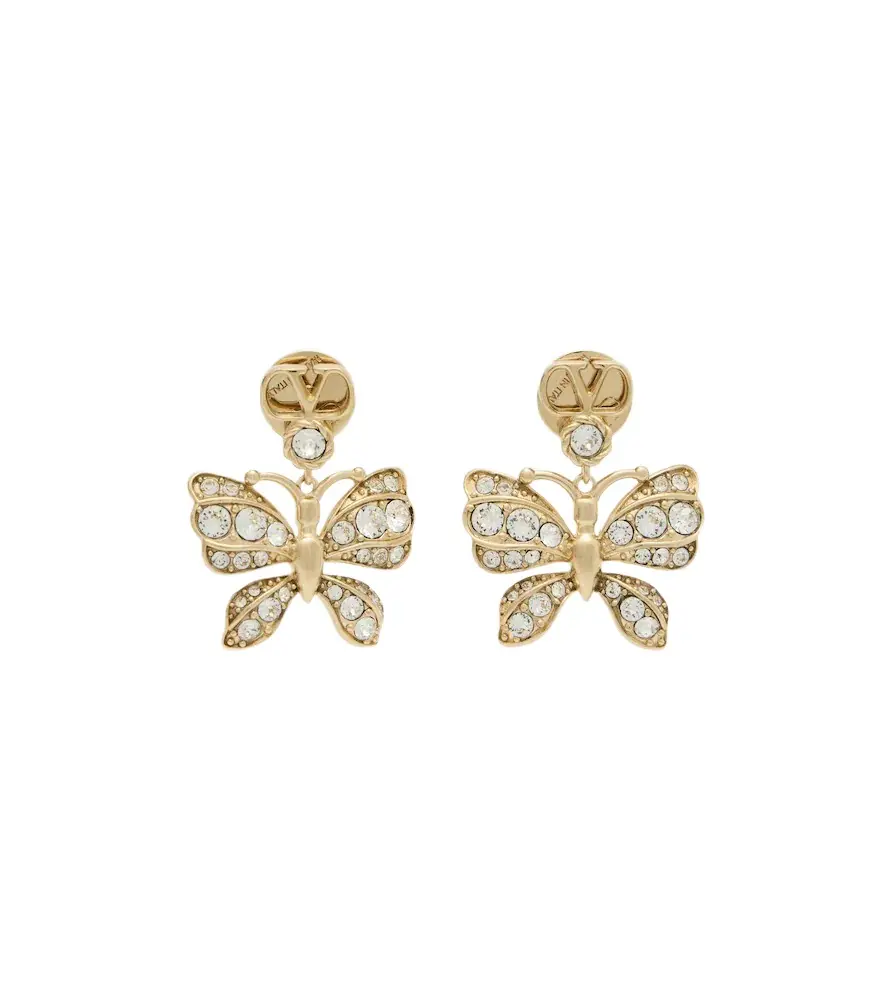 Valentino Garavani Flutterby VLogo Swarovski-embellished earrings | Image 1 Valentino Garavani Flutterby VLogo Swarovski-embellished earrings | Image 1
