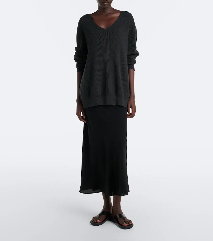 The Row Bakura silk crêpe de chine midi skirt | Thumbnail 2 The Row Bakura silk crêpe de chine midi skirt | Thumbnail 2