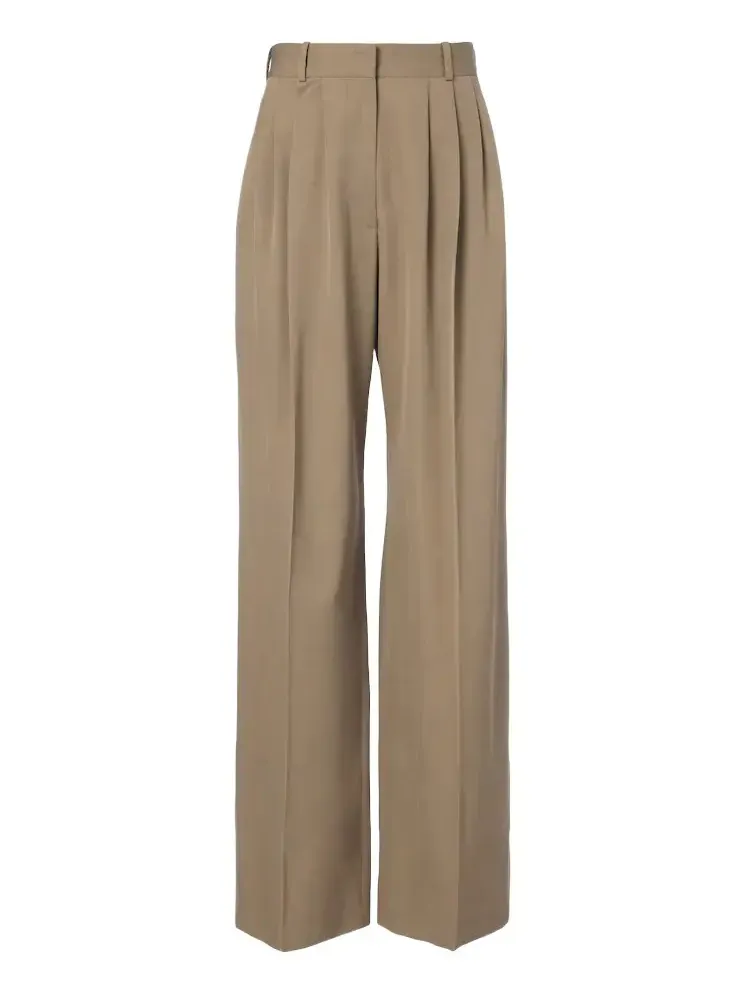 The Row Daniela pleated wool wide-leg pants