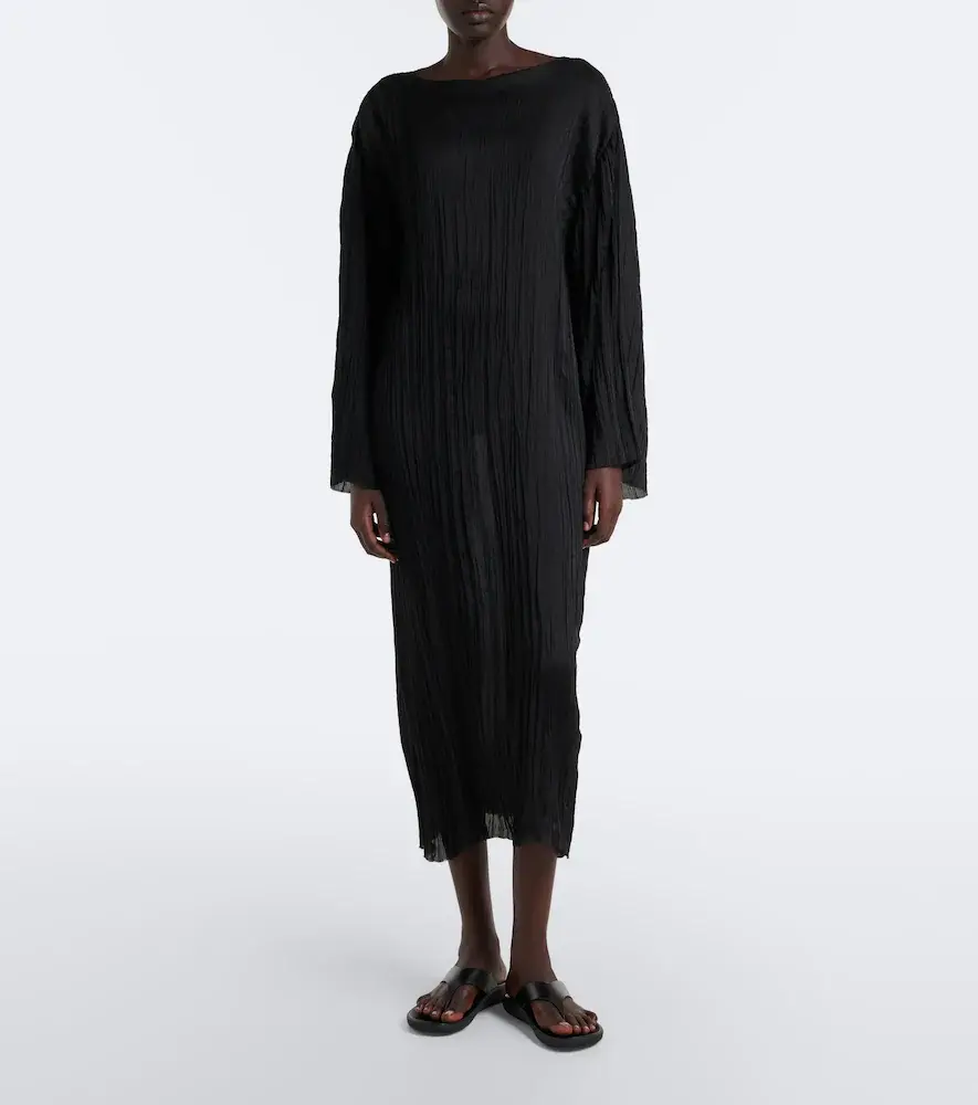 The Row Joma pleated silk midi dress | Thumbnail 4 The Row Joma pleated silk midi dress | Thumbnail 4