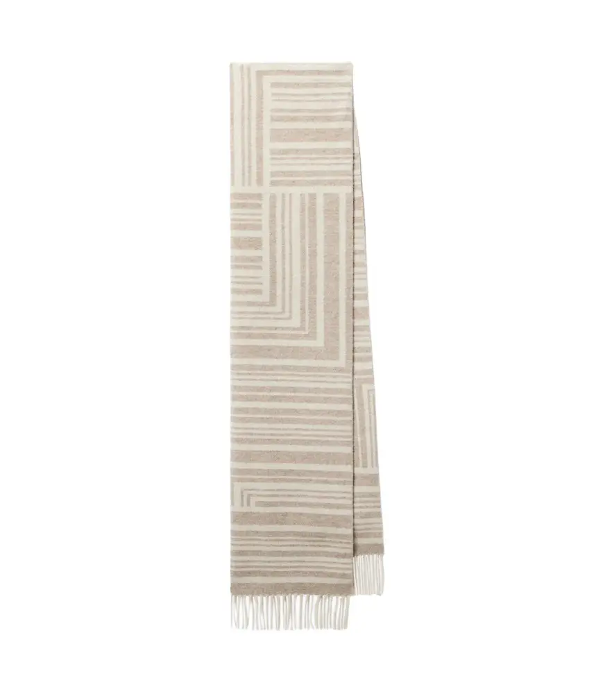 Joseph Ayla fringed jacquard wool and cashmere scarf