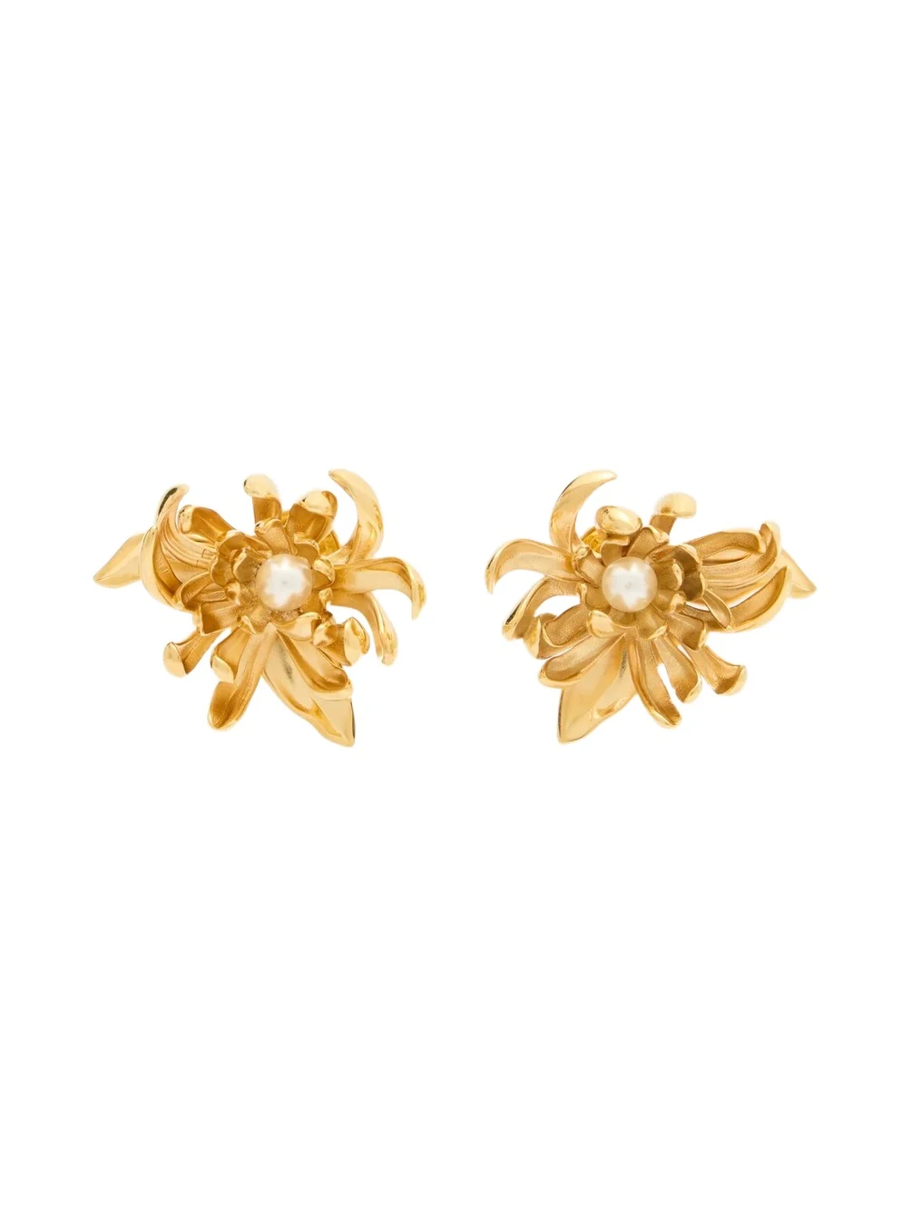 Chrysanthemum faux-pearl stud earrings Chrysanthemum faux-pearl stud earrings
