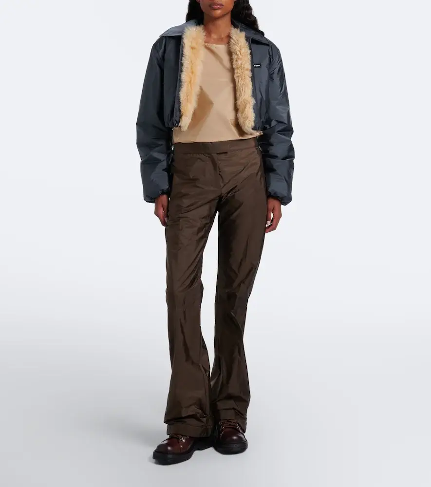 Miu Miu Cropped shearling-lined blouson jacket | Thumbnail 3 Miu Miu Cropped shearling-lined blouson jacket | Thumbnail 3
