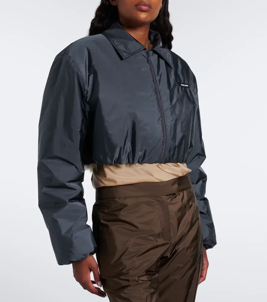 Miu Miu Cropped shearling-lined blouson jacket | Thumbnail 6 Miu Miu Cropped shearling-lined blouson jacket | Thumbnail 6