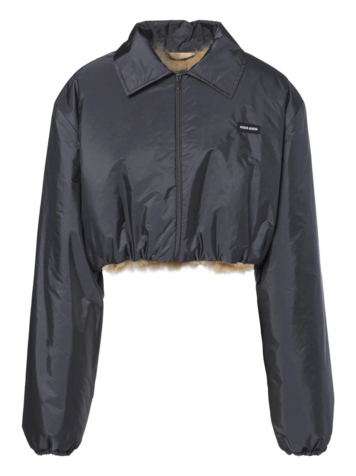 Cropped shearling-lined blouson jacket Cropped shearling-lined blouson jacket