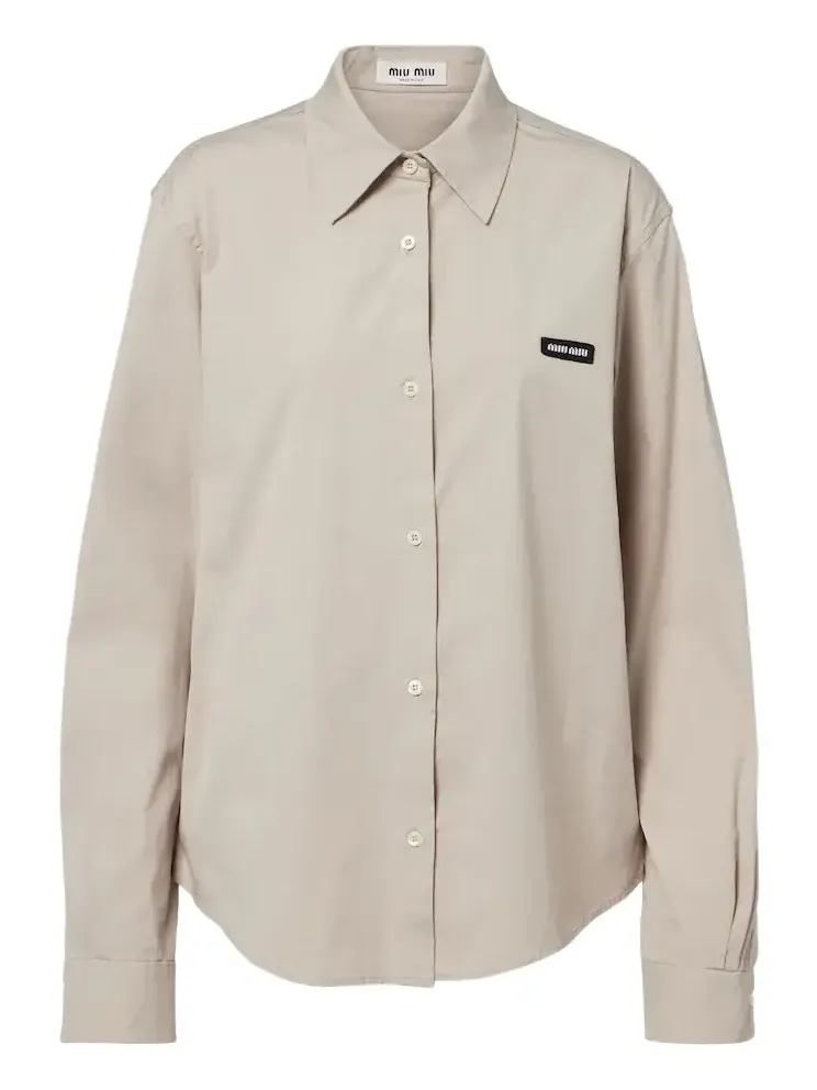 Cotton-blend poplin shirt