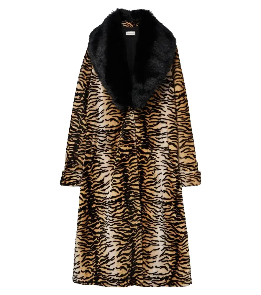Nour Hammour Nina tiger-print shearling coat | Image 1 Nour Hammour Nina tiger-print shearling coat | Image 1