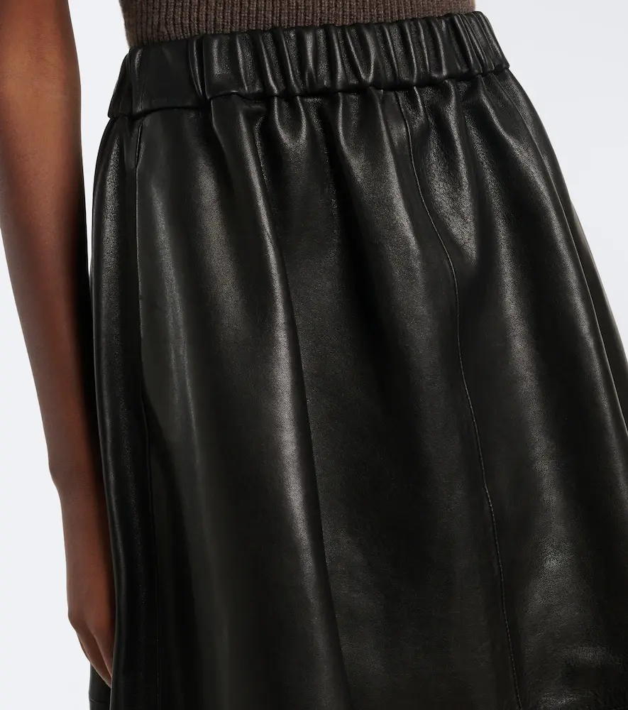 Nour Hammour Lenly leather midi skirt | Thumbnail 2
