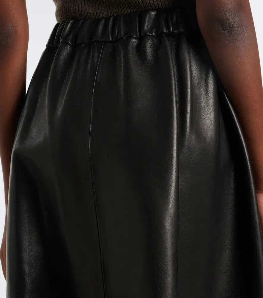 Nour Hammour Lenly leather midi skirt | Thumbnail 4