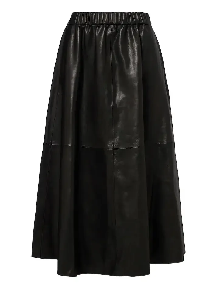 Lenly leather midi skirt