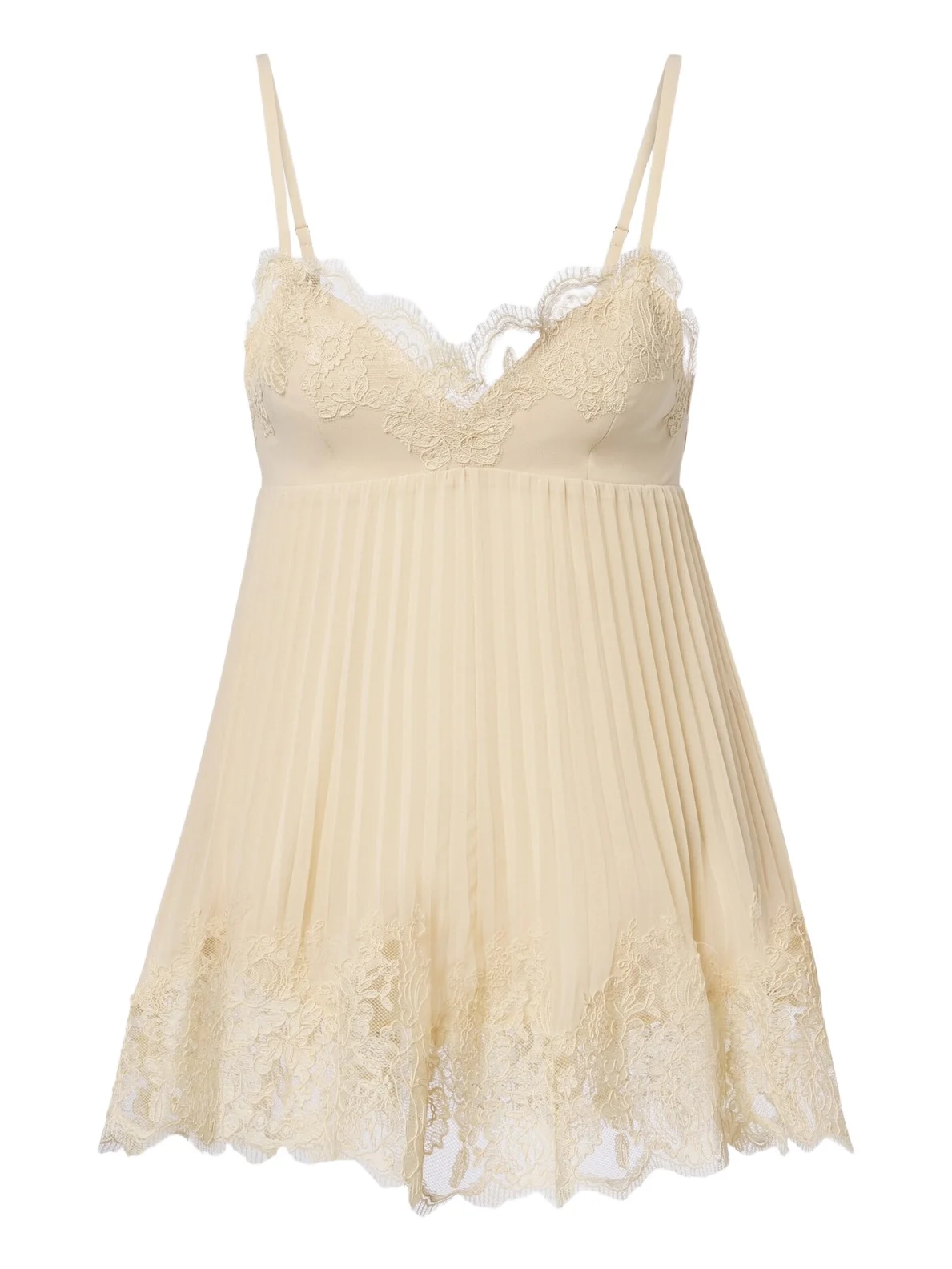 Lace-trimmed chiffon camisole