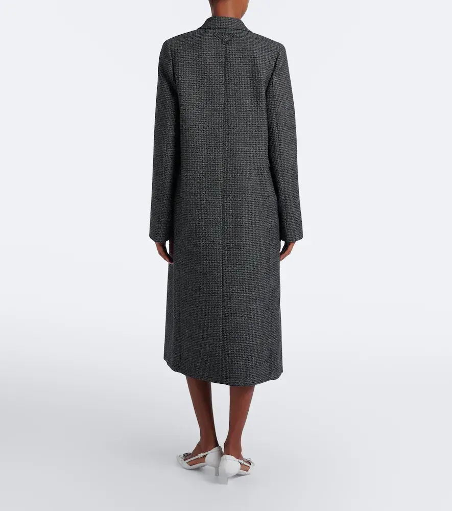Prada Checked virgin wool coat | Thumbnail 5