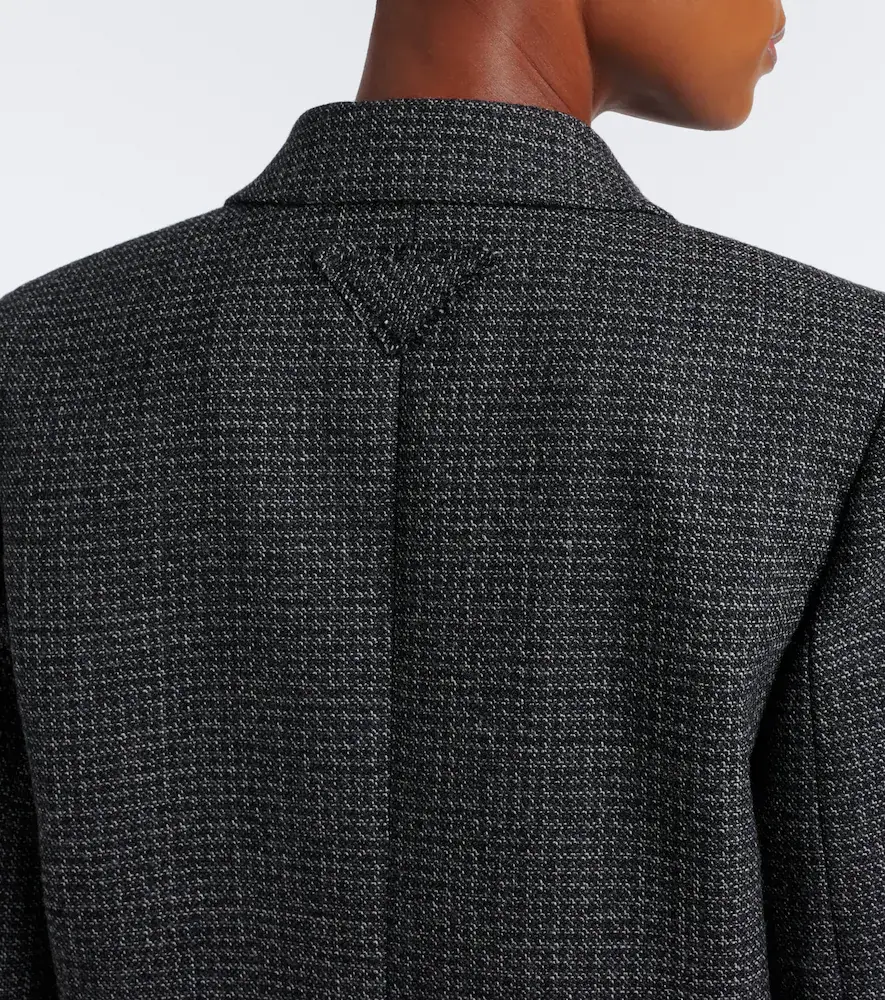 Prada Checked virgin wool coat | Thumbnail 6