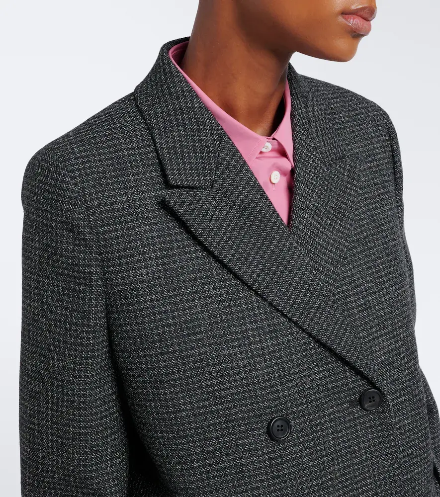 Prada Checked virgin wool coat | Thumbnail 7