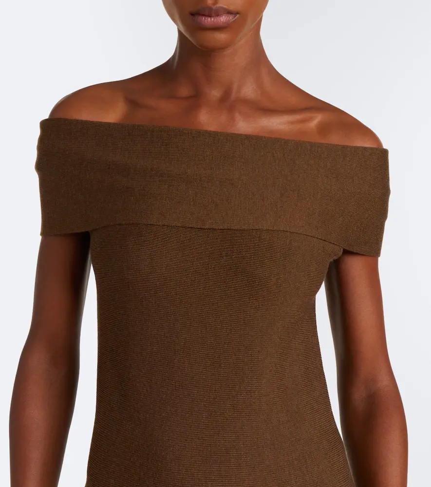 Simkhai Camilla off-shoulder wool midi dress | Thumbnail 3 Simkhai Camilla off-shoulder wool midi dress | Thumbnail 3
