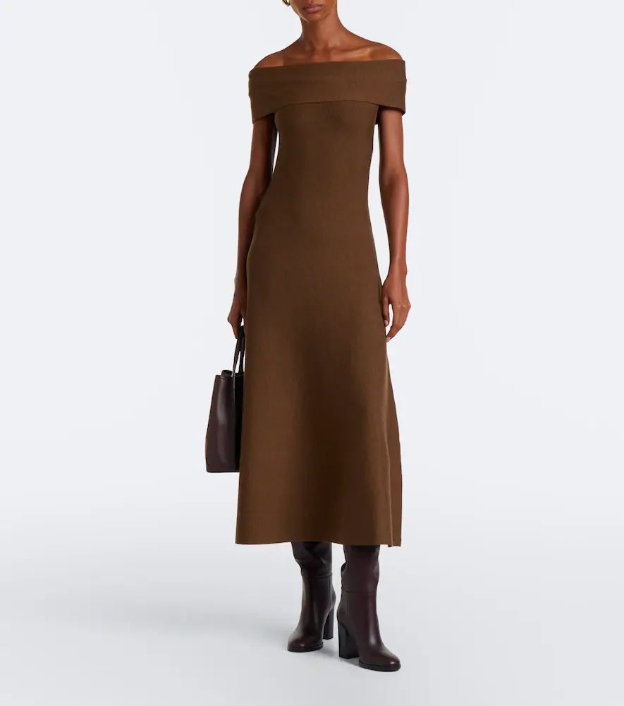 Simkhai Camilla off-shoulder wool midi dress | Thumbnail 4 Simkhai Camilla off-shoulder wool midi dress | Thumbnail 4
