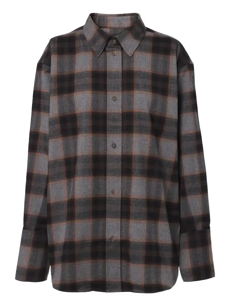 Róhe Checked cotton flannel shirt