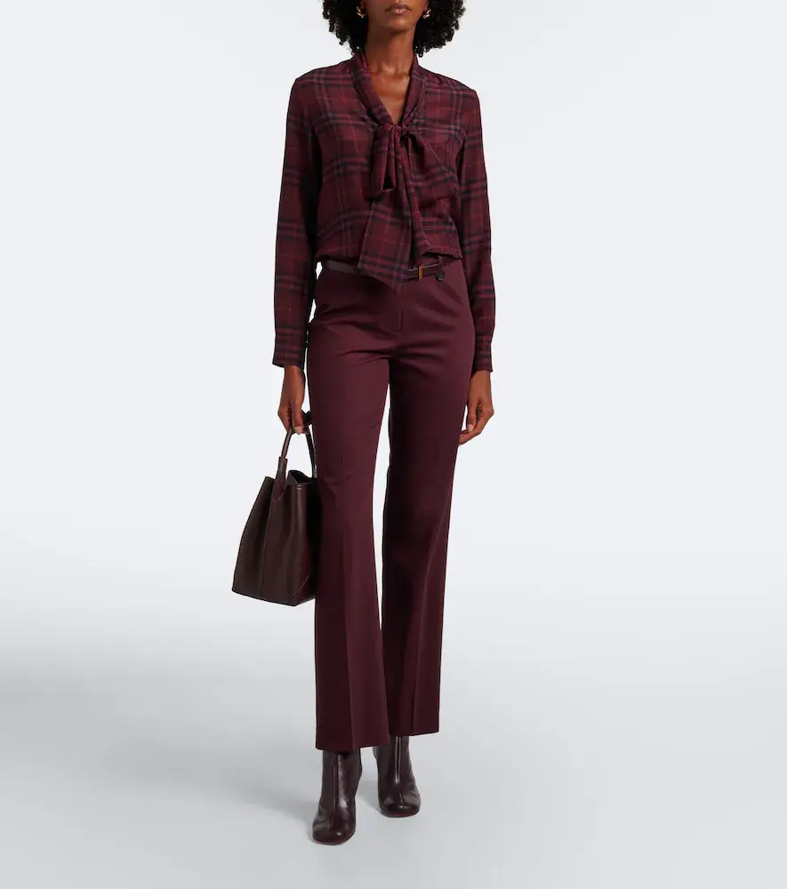 Burberry Rhiannon Check silk blouse | Thumbnail 4 Burberry Rhiannon Check silk blouse | Thumbnail 4