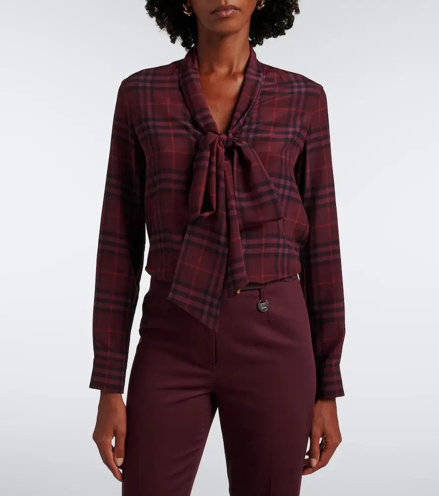 Burberry Rhiannon Check silk blouse | Thumbnail 5 Burberry Rhiannon Check silk blouse | Thumbnail 5