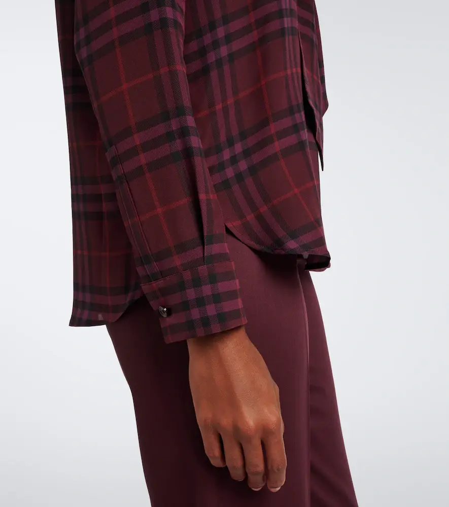Burberry Rhiannon Check silk blouse | Thumbnail 6 Burberry Rhiannon Check silk blouse | Thumbnail 6