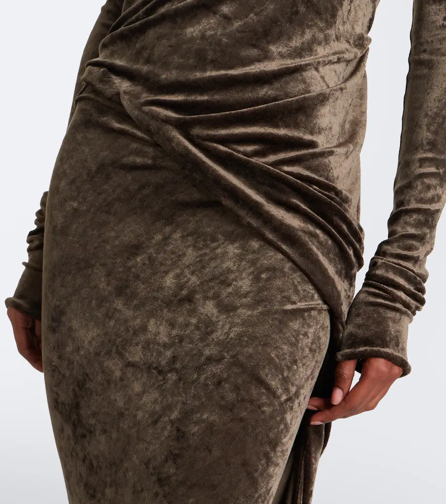 Rick Owens Lilies Shailee draped open-back velvet gown | Thumbnail 4