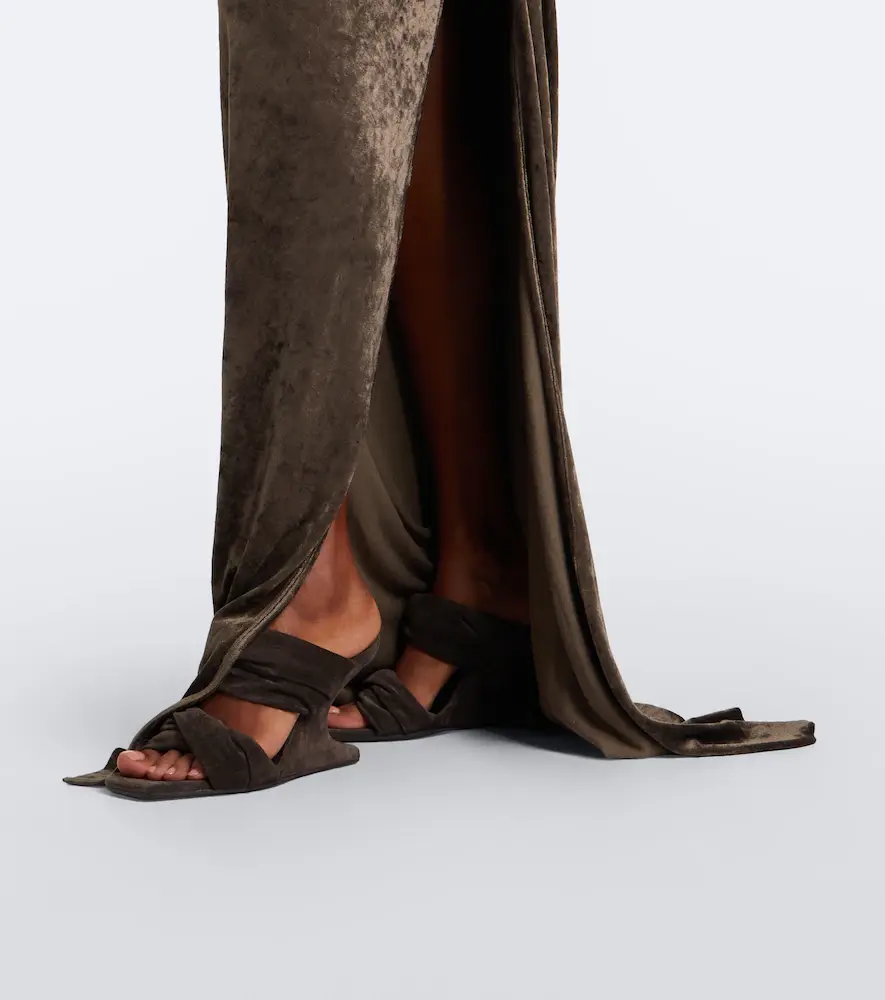 Rick Owens Lilies Shailee draped open-back velvet gown | Thumbnail 7