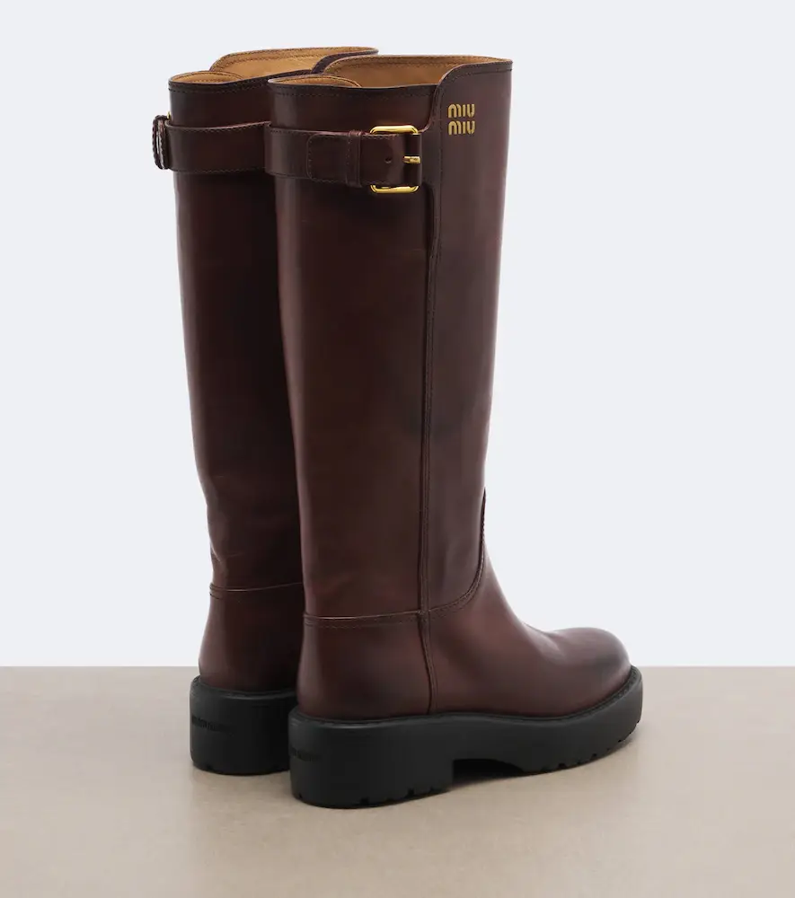 Miu Miu Leather knee-high boots | Thumbnail 2