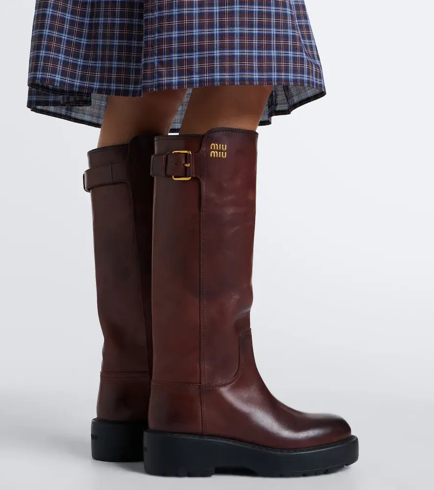 Miu Miu Leather knee-high boots | Thumbnail 5