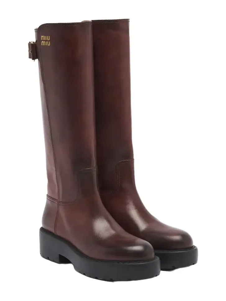Leather knee-high boots Leather knee-high boots