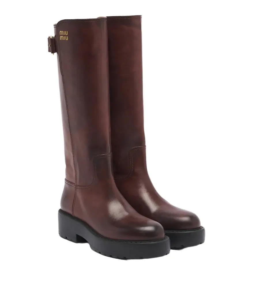 Miu Miu Leather knee-high boots | Image 1 Miu Miu Leather knee-high boots | Image 1