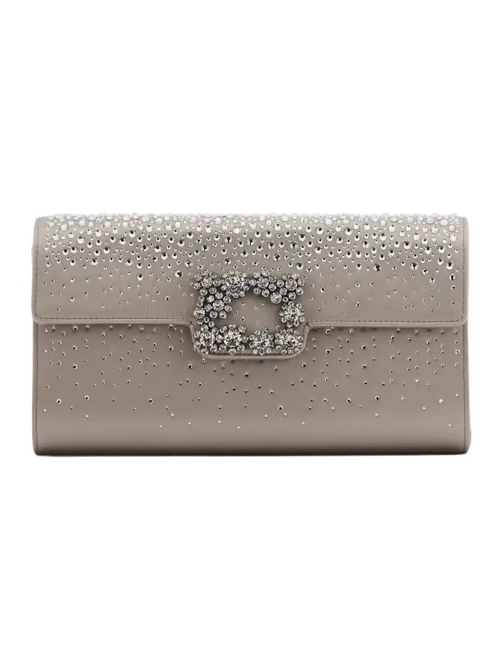 Efflorescence embellished satin clutch Efflorescence embellished satin clutch
