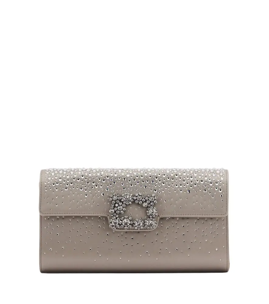 Roger Vivier Efflorescence embellished satin clutch | Image 1 Roger Vivier Efflorescence embellished satin clutch | Image 1