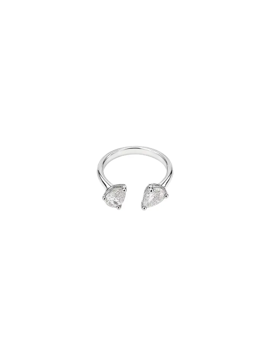 Wish Fine Jewelry 1.03ct Diamond 18K Gold Open Pear Signet Ring | Thumbnail 2 Wish Fine Jewelry 1.03ct Diamond 18K Gold Open Pear Signet Ring | Thumbnail 2