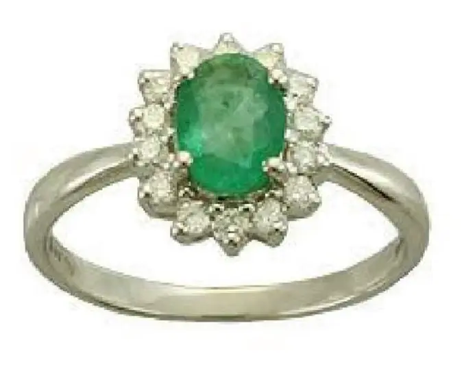 Wish Fine Jewelry 1.80ct Diamond Emerald 18K Gold Oval Halo Ring | Image 1 Wish Fine Jewelry 1.80ct Diamond Emerald 18K Gold Oval Halo Ring | Image 1