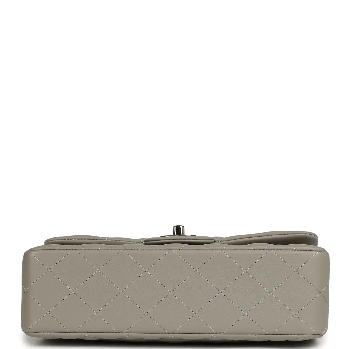 Chanel Chanel Small Classic Double Flap Bag Grey Lambskin Silver Hardware | Thumbnail 5