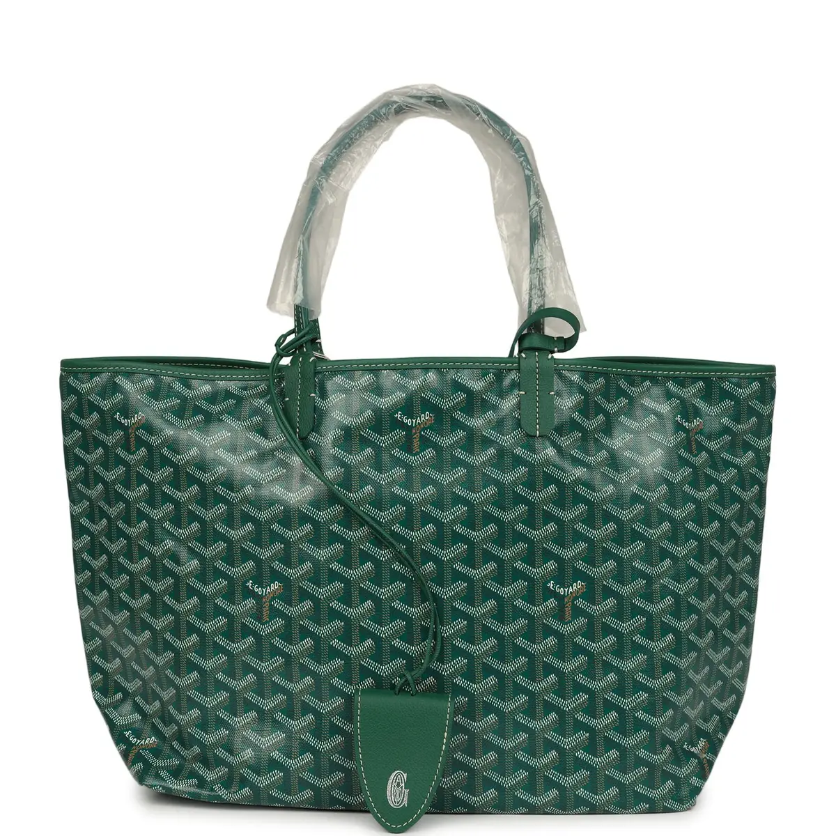 goyard Goyard Goyardine Green Saint Louis PM Tote Bag Palladium Hardware | Image 1 goyard Goyard Goyardine Green Saint Louis PM Tote Bag Palladium Hardware | Image 1
