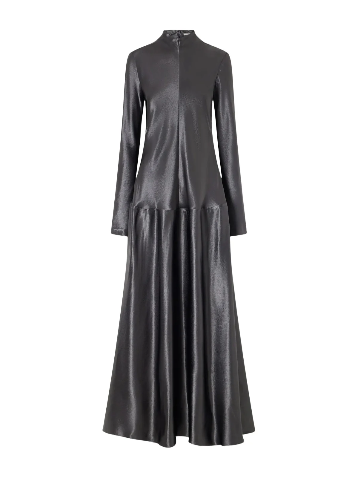 Mila Gathered Hammered-satin Maxi Dress