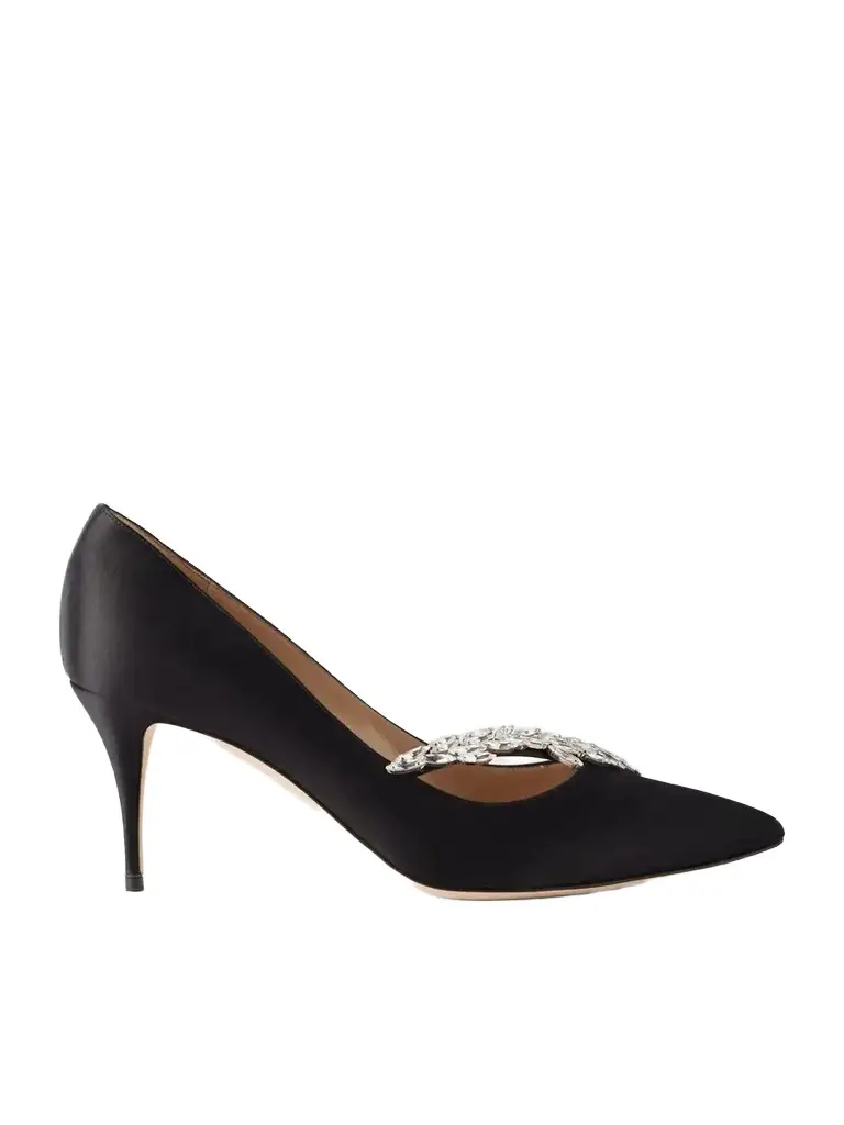 Manolo Blahnik Nadira 70 Crystal-embellished Satin Pumps | Image 1 Manolo Blahnik Nadira 70 Crystal-embellished Satin Pumps | Image 1