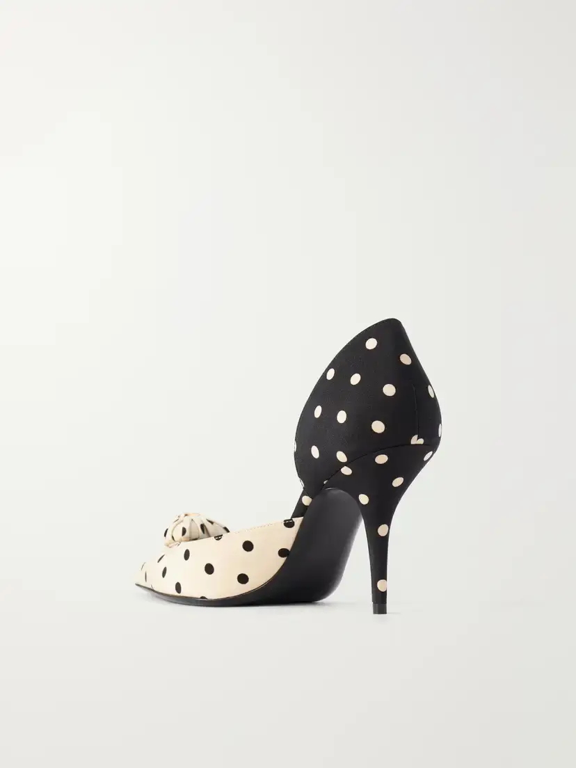 Valentino Garavani Coeur D'orsay 85 Logo-embellished Polka-dot Satin Pumps | Thumbnail 3