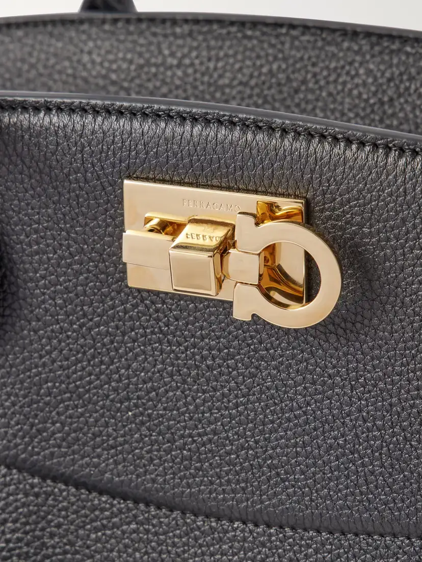 Ferragamo Studio East West Suede-trimmed Textured-leather Shoulder Bag | Thumbnail 5