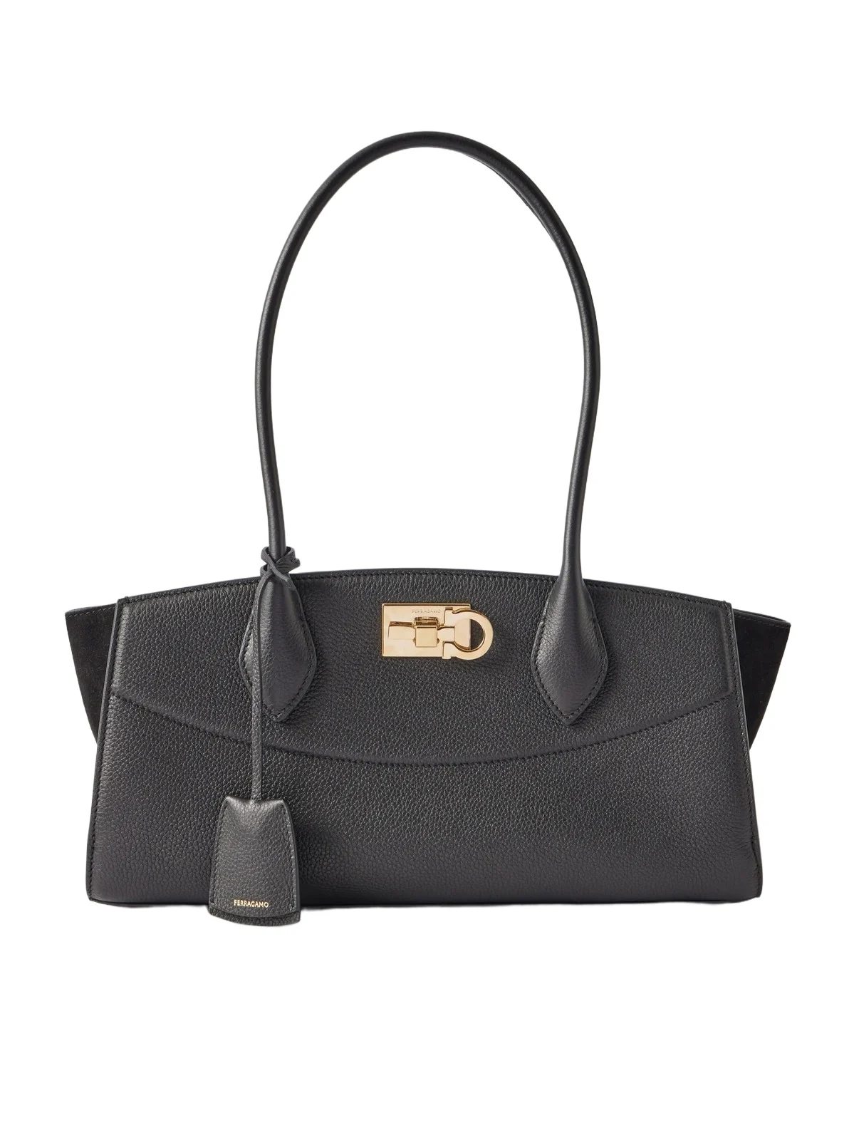 Studio East West Suede-trimmed Textured-leather Shoulder Bag Studio East West Suede-trimmed Textured-leather Shoulder Bag