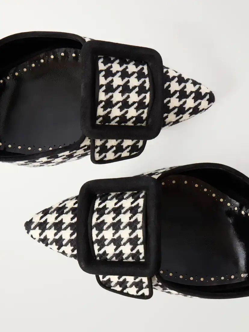 Manolo Blahnik Mayslibi 70 Suede-trimmed Houndstooth Slingback Pumps | Thumbnail 5 Manolo Blahnik Mayslibi 70 Suede-trimmed Houndstooth Slingback Pumps | Thumbnail 5