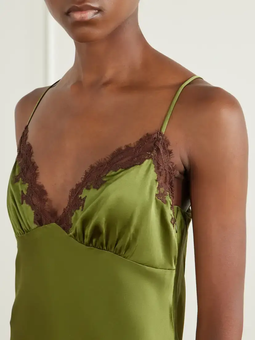 Staud Lara Lace-trimmed Silk-blend Midi Dress | Thumbnail 4 Staud Lara Lace-trimmed Silk-blend Midi Dress | Thumbnail 4
