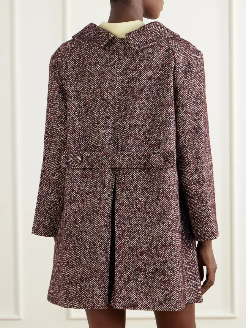 SHUSHU/TONG Wool-blend Herringbone Long Coat | Thumbnail 4 SHUSHU/TONG Wool-blend Herringbone Long Coat | Thumbnail 4